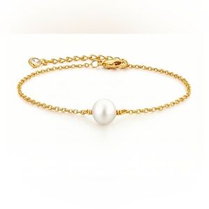18k Gold plated steel Pearl Bracelet